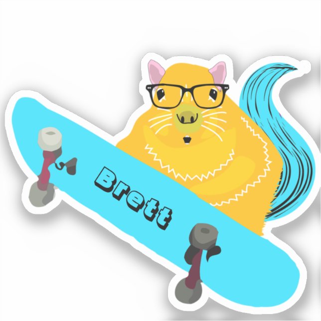 Sticker Naughty Squirrel #750 Brett Skateboard (Recto)