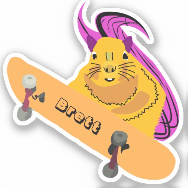 Sticker Naughty Squirrel #774 Brett Skateboard (Recto)