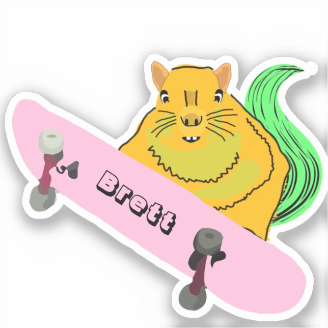 Sticker Naughty Squirrel #785 Brett Skateboard (Recto)