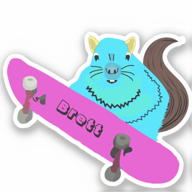 Sticker Naughty Squirrel #793 Brett Skateboard (Recto)