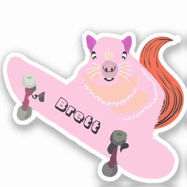 Sticker Naughty Squirrel #798 Brett Skateboard (Recto)