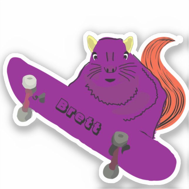 Sticker Naughty Squirrel #815 Brett Skateboard (Recto)