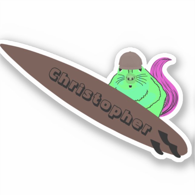 Sticker Naughty Squirrel #816 Surf (Recto)