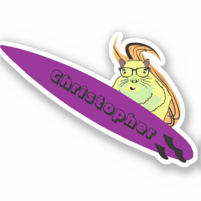 Sticker Naughty Squirrel #820 Surfing (Recto)