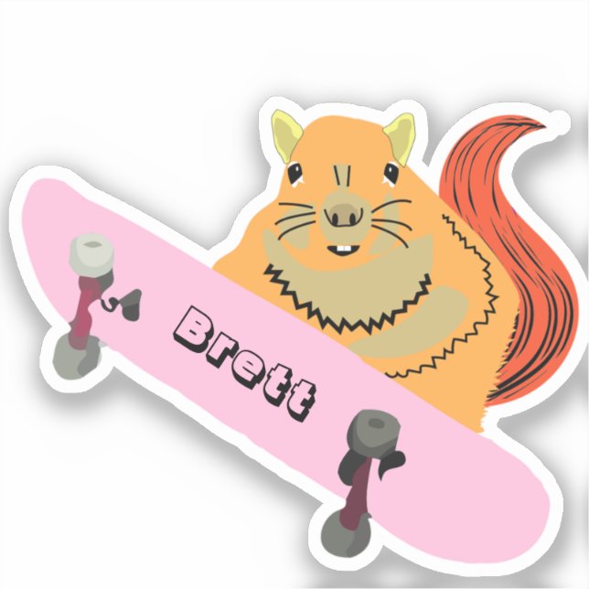 Sticker Naughty Squirrel #823 Brett Skateboard (Recto)