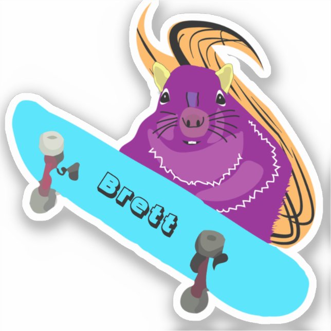 Sticker Naughty Squirrel #854 Brett Skateboard (Recto)