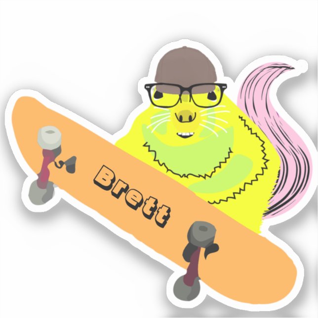 Sticker Naughty Squirrel #870 Brett Skateboard (Recto)