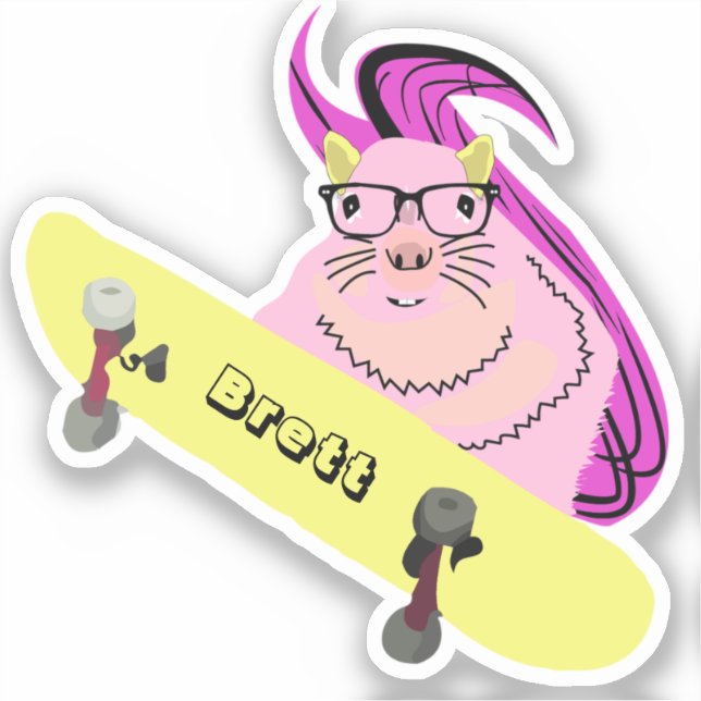 Sticker Naughty Squirrel #872 Brett Skateboard (Recto)