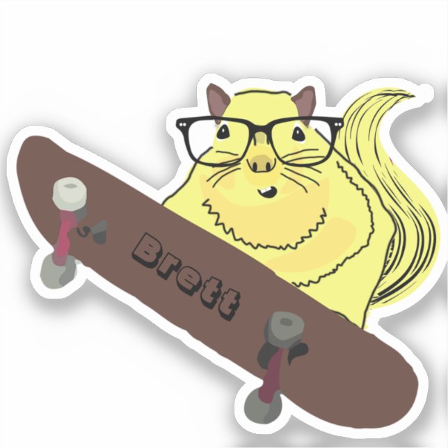 Sticker Naughty Squirrel #932 Brett Skateboard (Recto)