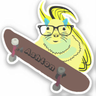 Sticker Naughty Squirrel #962 Nom personnalisé Patinage