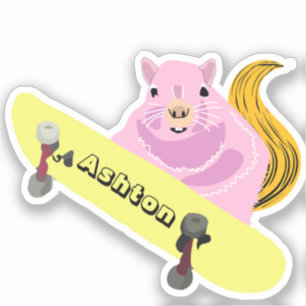 Sticker Naughty Squirrel #965 Nom personnalisé Patinage