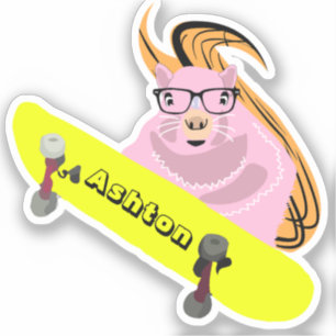 Sticker Naughty Squirrel #975 Nom personnalisé Patinage