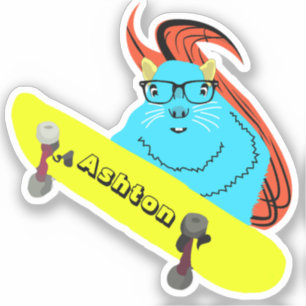 Sticker Naughty Squirrel #977 Nom personnalisé Patinage