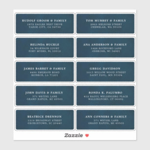 Sticker Navire Blue Custom Wedding Guest Adresse de l'invi