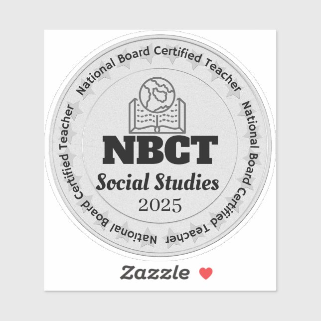 Sticker NBCT Custom Social Studies Enseignants Conseils na (Feuille)