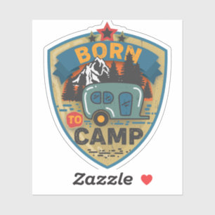Sticker Né à Camp Word Art Vinyl