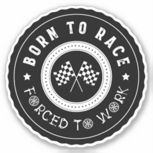 Sticker Né à Race Wheel Badge