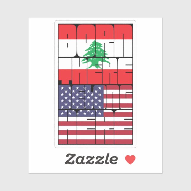 Sticker Né au Liban, Appartient à l'Amérique (Feuille)