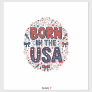 Sticker Né aux États-Unis Design de T-shirt vintage patrio