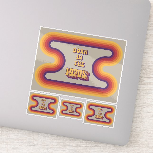 Sticker Né dans les années 1970, Millennials, Gen X, année (Détail)