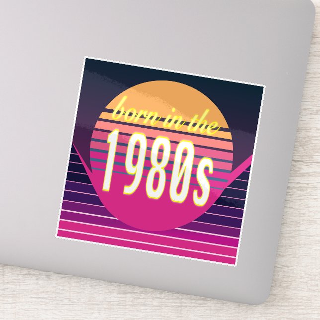 Sticker Né dans les années 1980, Millennials, Gen X, année (Détail)