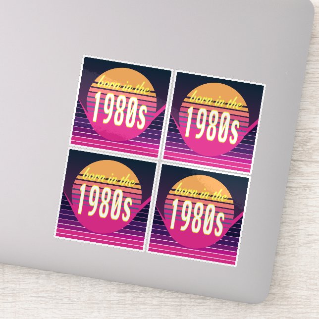 Sticker Né dans les années 1980, Millennials, Gen X, année (Détail)