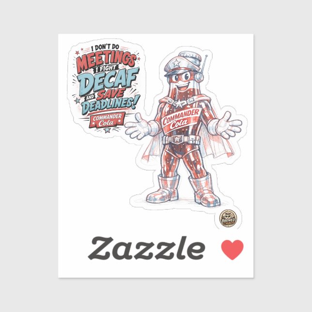 Sticker Ne faites pas de réunions, je combats le décaféiné (Feuille)