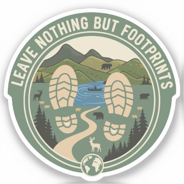 Sticker Ne laissez que des empreintes (Recto)