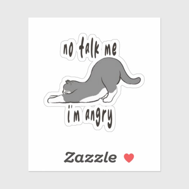 Sticker ne me parle pas, mème, chat, chaton, chat triste,  (Feuille)