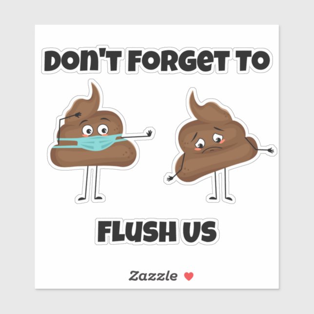 Sticker Ne pas oublier de nous jeter Emoticon Poop (Feuille)