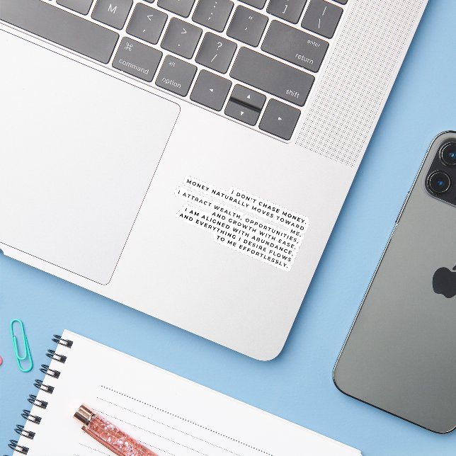 Sticker Ne poursuivez pas l'argent — Commandez-le (Ordinateur portable avec iPhone)