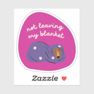 Sticker Ne quittant pas ma couverture chien illustration m
