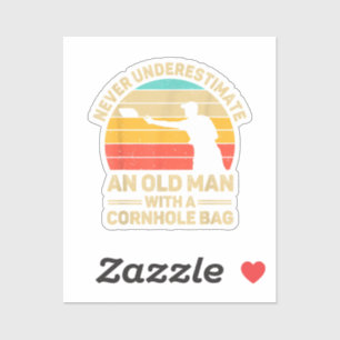 Sticker Ne sous-estimez jamais un vieil homme avec un sac