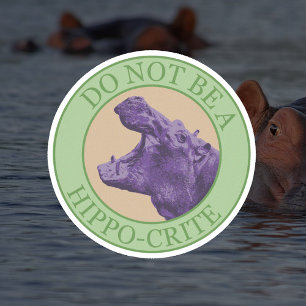 Sticker Ne soyez pas un hippocrite - Punny Purple Hip Afri