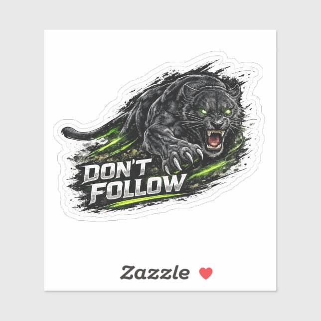 Sticker Ne suivez pas Black Panther  (Feuille)