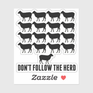 Sticker Ne suivez pas le troupeau de moutons - Soyez vous-