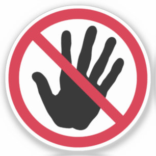 Sticker Ne touchez pas le signe interdit