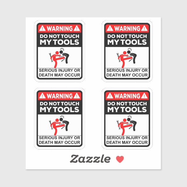 Sticker Ne touchez pas mes outils (Feuille)