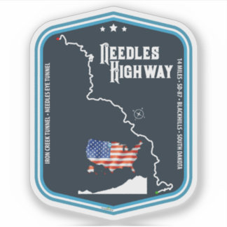 Sticker Needles Highway US87 États-Unis Black Hills SD 03