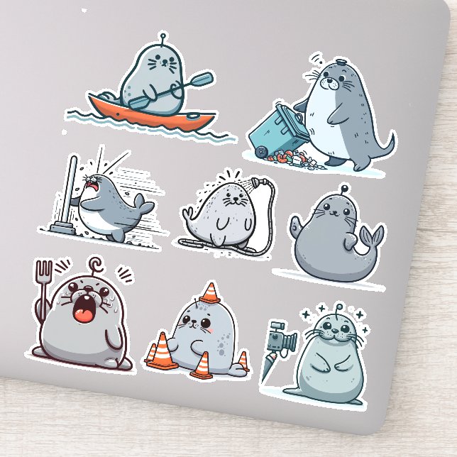 Sticker Neil The Seal 1 (Détail)