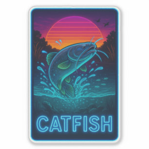 Sticker Neon Catfish