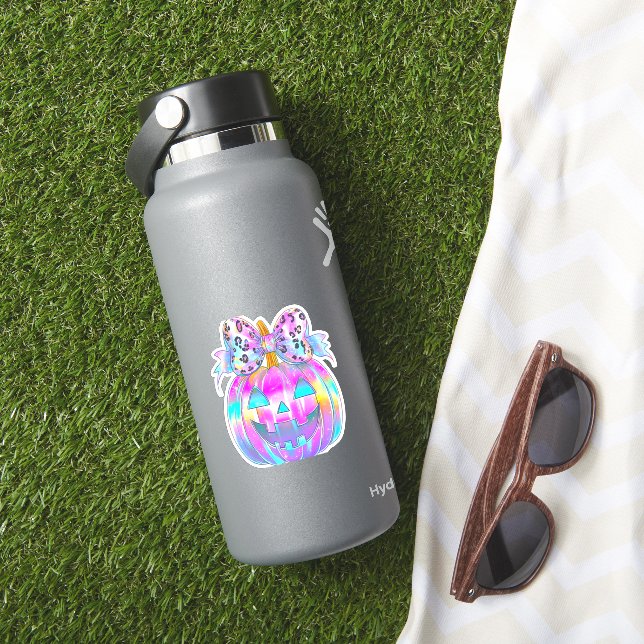 Sticker Neon Coquette Citrouille d'Halloween (HydroFlask Insitu)