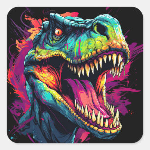 Sticker NEON DINOSAUR aux couleurs vives