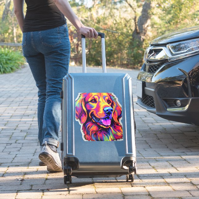 Sticker Neon Golden Retriever (Valise Insitu)