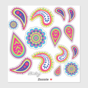 Sticker Neon moderne et dynamique Paisley & Mandalas