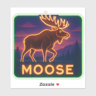Sticker Neon Moose