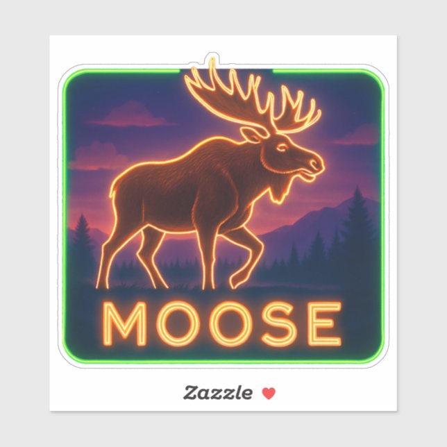 Sticker Neon Moose (Feuille)