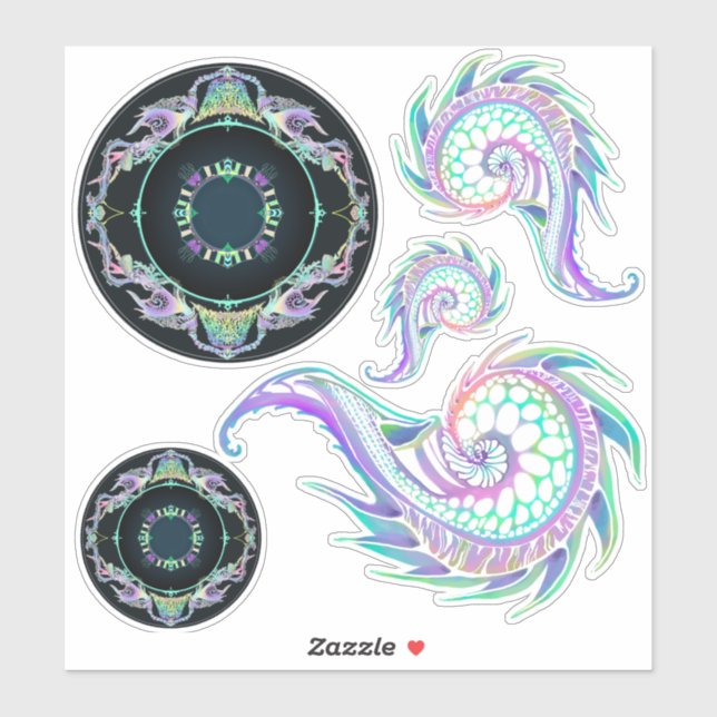 Sticker Neon Sea Life esquissé (Feuille)
