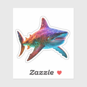 Sticker Neon Spectrum Shark