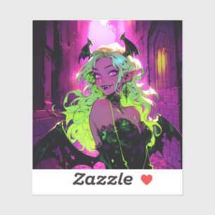 Sticker Neon Succubus Demon Anime Girl